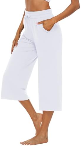  OYANUS Comfortable Women's Casual Summer Wide Leg Drawstring Capris with Pockets
| OYANUS Stylish Women's Casual Summer