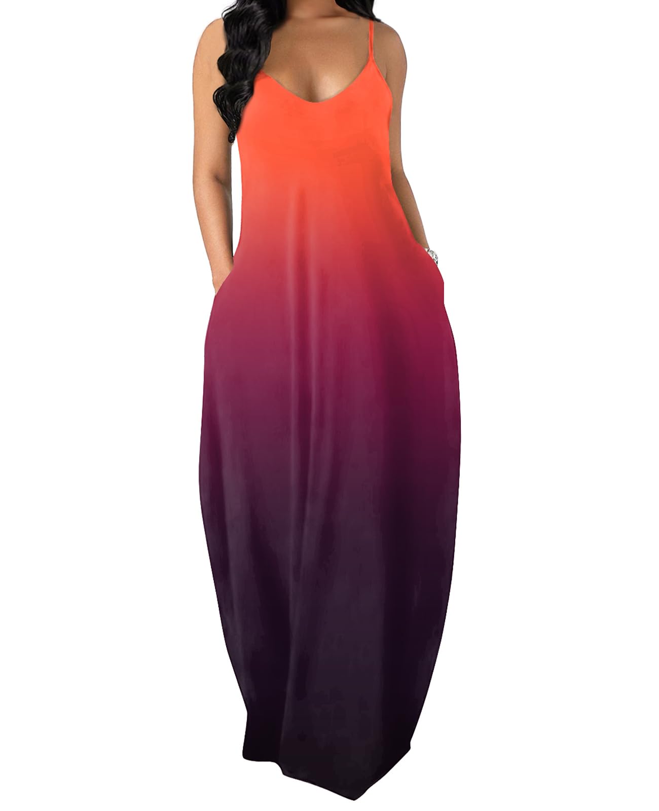 aofany gradient maxi dress